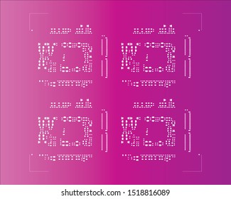 Abstract placement of solder mask for components (IC CHIP). White for solder paste PCB components on magenta background