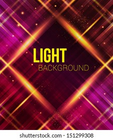 Abstract plaid background with light effects. Vector image. 