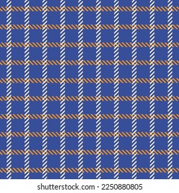 Abstrakte gedeckte, karierte Gingham-Vektorstreifen Nahtlose Muster-Look diagonale Texturlinien Trendy Fashion Colors Perfekt für Allover Stoffdruck oder Wrapping Paper Royal Blue Tones