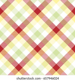 Abstract plaid fabric texture seamless pattern. Vector illustration.