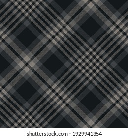 Abstract plaid pattern in dark grey. Herringbone seamless tartan check plaid graphic for scarf, skirt, blanket, throw, other modern everyday casual autumn winter fabric design.