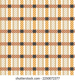Resumen Tiras de estilo revestido Psicodelic Gestor Gingham Patrón de vectores sin inconvenientes Concepto Geométrico Colores de moda a la moda Perfecto para impresión de tela de alamante o envolver papel Amber Tones Naranja Marrón