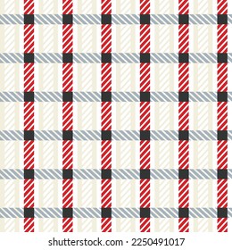 Abstract Plaid Style Stripes Psychedelic Checkered Gingham Seamless Vector Pattern Geometric Concept Trendy Fashion Colors Perfect for Allover Fabric Print or Wrapping Paper Red Gray Tones