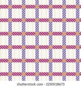 Resumen Tiras de estilo revestido Psicodelic Gestor Gingham Patrón de vectores sin inconvenientes Concepto Geométrico Colores de moda a la moda Perfecto para impresión de tela de Allover o envolver papel Tones de Fuchsia Púrpura