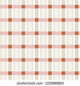 Resumen Tiras de estilo revestido Psicodelic Gestor Gingham Patrón de vectores sin inconvenientes Concepto Geométrico Colores de moda de moda Perfecto para impresión de tela de alamante o envolver papel Pastel de tonos beige rosado