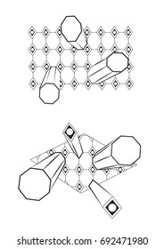 abstract plane with protruding shapes