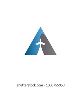Abstract plane transportation logo design concept 