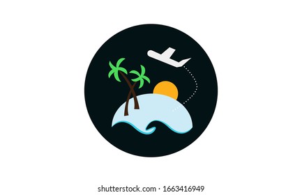 Abstract plane tropical icon background