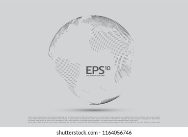 abstract planet, dots, representing the global, international meaning