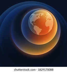 Abstract planet earth gradient design