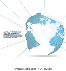 abstract planet,  Global network connection, elements Vector world map