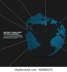 abstract planet,  Global network connection, elements Vector world map