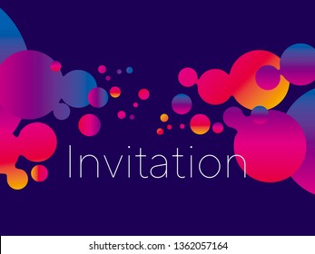 Abstract planet laconic cosmic composition. Vivid gradient circles pattern for web and print design. Vector illustration header, card, poster. Night club and nightlife design element.