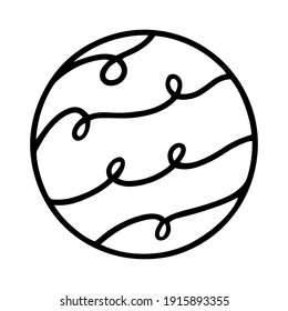 Abstract planet linear icon. Logo, pictogram, sign, symbol of space. Universe, galaxy concept. Vector hand drawn stock illustration. 