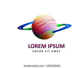 Abstract planet logo vector. Modern design templates