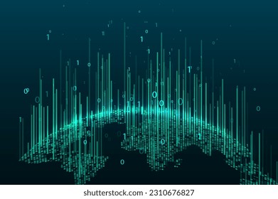 Abstract planet map. Global network graphic concept. Big data visualization. Digital innovation concept for your design