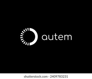 Abstract planet minimalist logo. Creative space science black and white vector sign.