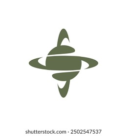 abstract planet ring eclipse logo