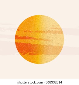 Abstract planet, round metal glittering print, can be used as card background.