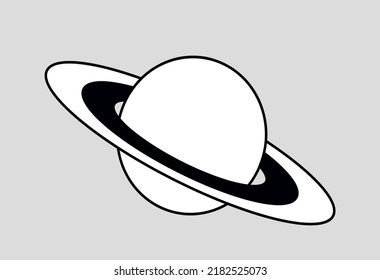 Abstract planet scribble. Sticker for social networks, graphic element for website. Galaxy, universe and planets, astronomy and astrology. Travel in space concept. Cartoon flat vector illustration