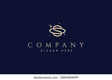 Abstract Planet space orbit logo icon design template flat vector