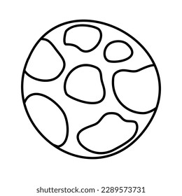 Abstract planet sphere, doodle style flat vector outline for coloring book