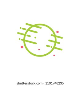 abstract planet symbol linear design logo vector