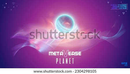 Abstract planet and universe themed background design designed for the metaverse.