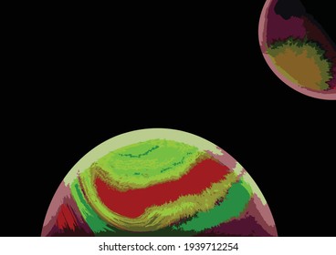Abstract planets, the magic and wonder of space background.(Vector)