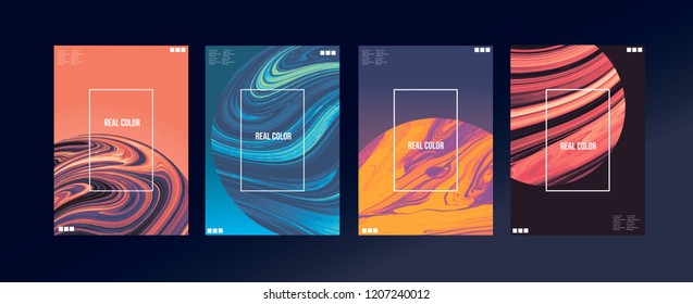Abstract Planets vector modern color brochures design set.EPS10