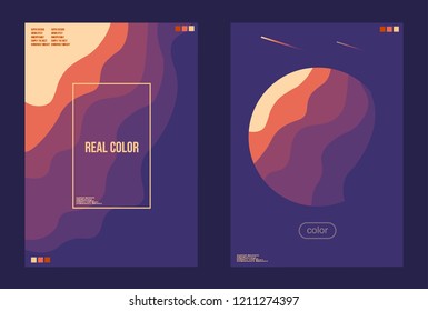 Abstract Planets vector modern color brochures design set.EPS10