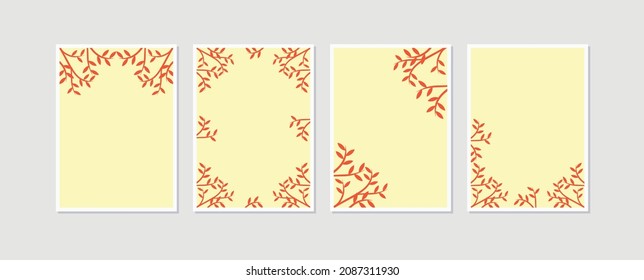 Abstract Plant Art design for print, cover, wallpaper, minimal wall art and natural. Set 4 illustration botanical abstract wall arts vector collection. 