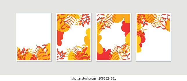 Abstract Plant Art design for print, cover, wallpaper, minimal wall art and natural. Set 4 illustration botanical abstract wall arts vector collection. 