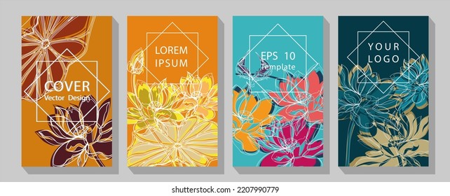 Abstract Plant Art design for print, cover, wallpaper, Minimal and natural wall art.  Vector illustration.