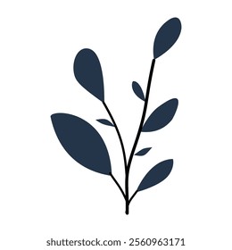 Abstract plant with colored leaves. Vector illustration