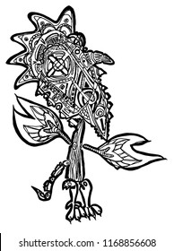 Abstract plant coloring page clip art