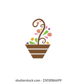 Abstract plant decorative logo design