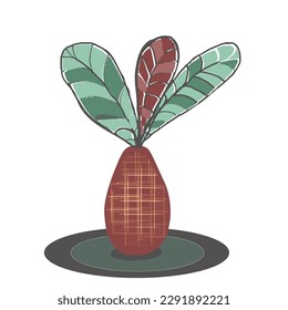 Abstract plant. Geometric illustration.Vector,texture. Botanical.