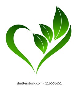 Abstract plant icon with heart element
