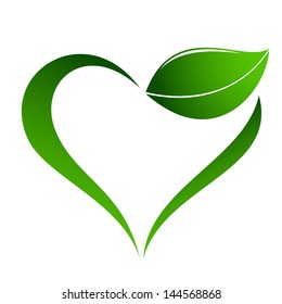 Abstract plant icon with heart element