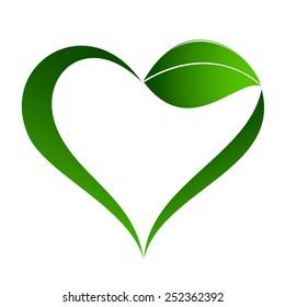 Abstract plant icon with heart element
