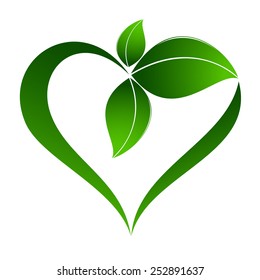 Abstract plant icon with heart element