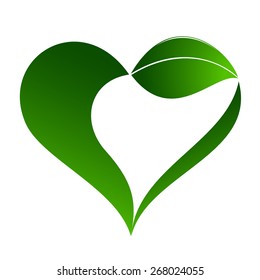 Abstract plant icon with heart element