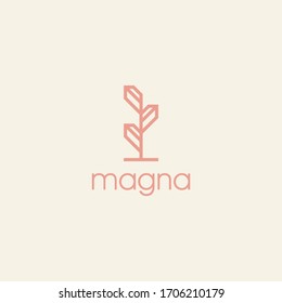 Abstract plant leaf nature logo design vector template