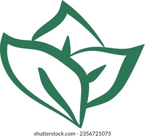 Abstract plant logo design on white background. Logo illustration for business purposes. A logo is the visual identity of an entity that has certain criteria such as shape, philosophy and color