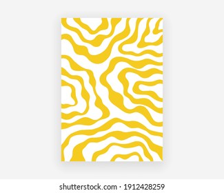 Abstract plant Matisse 6. Yellow color background illustration. Vector art