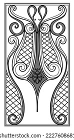abstract plant ornament. element of wrought iron. Artistic forging sketch