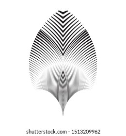 Abstract plant pattern, sign, symbol, trendy halftone lines background, vector modern design element.