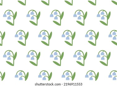 Abstract plant. Simple flower seamless pattern. Naive art, infantile style. Vector illustration.