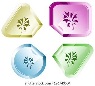 Abstract plant. Vector sticker.